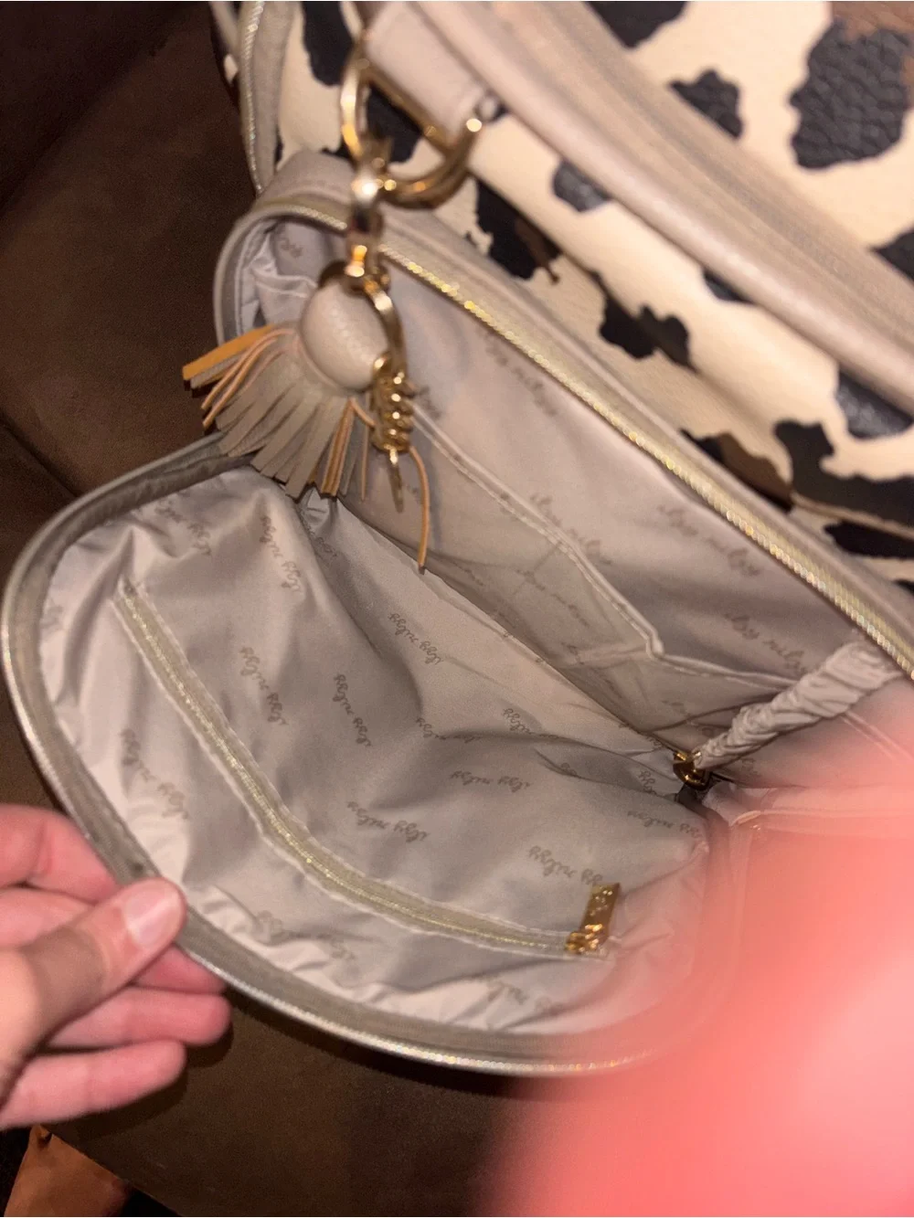 Stylish Leopard Print Beige Diaper Backpack